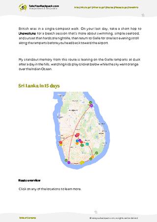 example page 4 from our offline Travel Guide for Sri Lanka